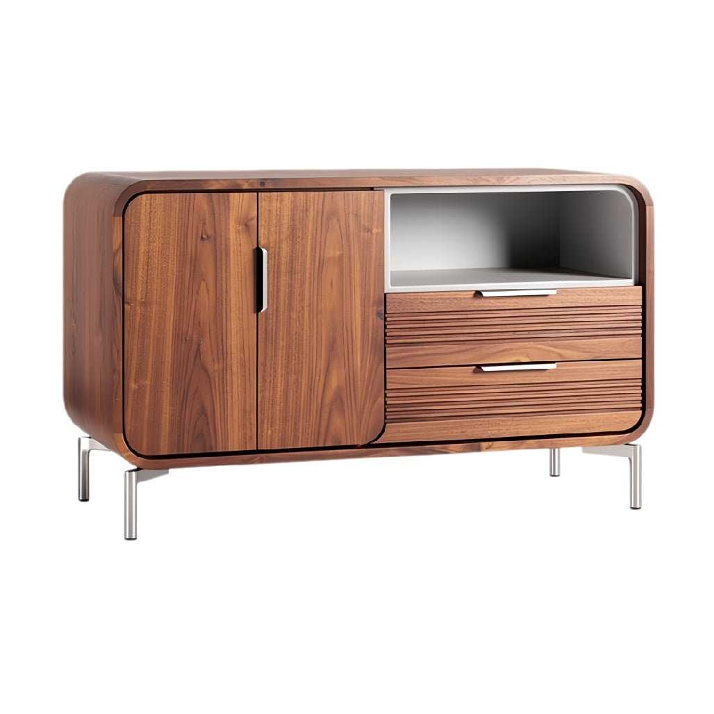 Moderne Houten Dressoirkast met Lades en Open Bergruimte