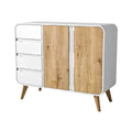 Moderne kast met witte en houten afwerking
