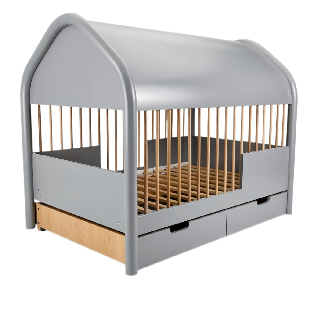 Houten Kinderbed met Opslagruimte en Huisvormig Ontwerp