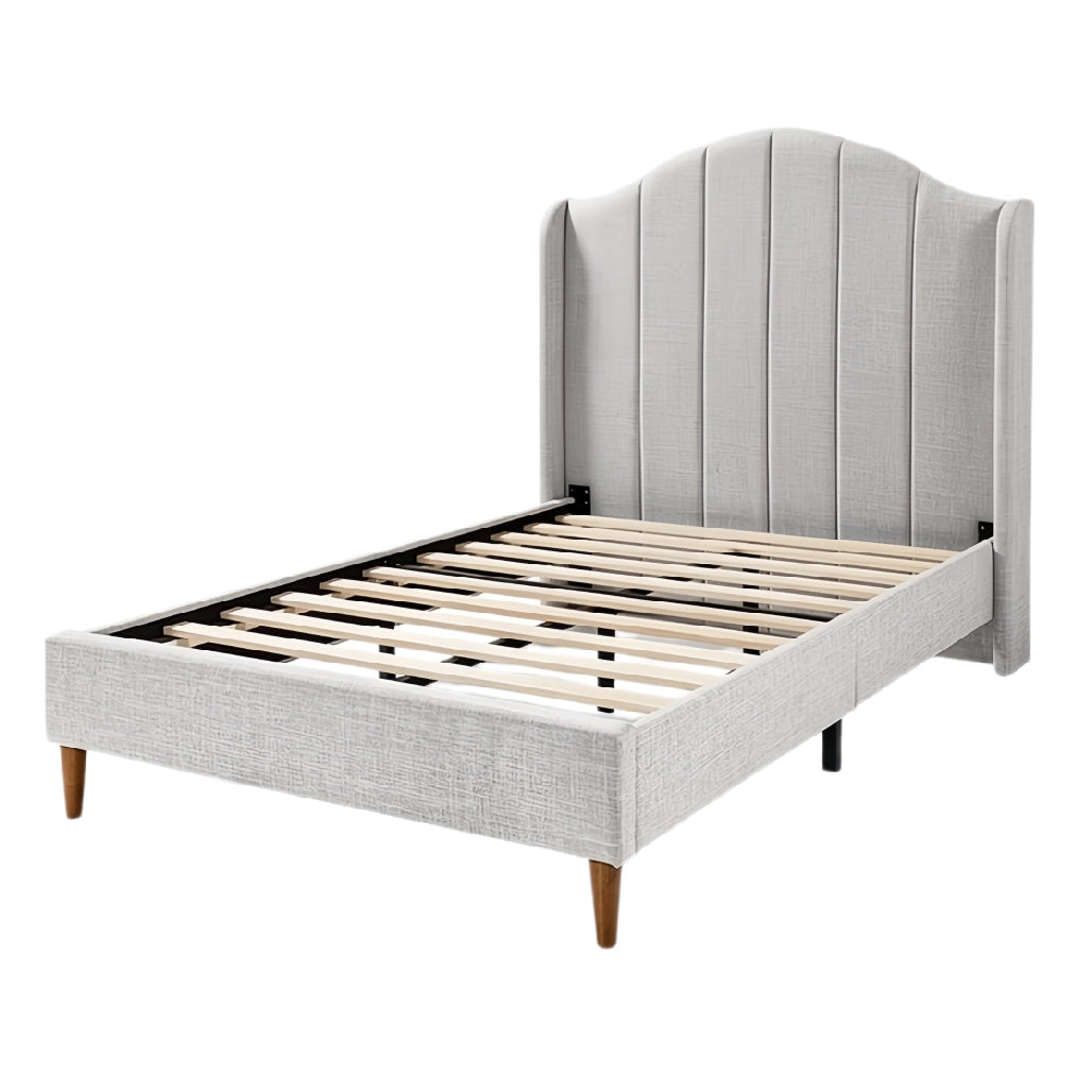 Modern gestoffeerd Bed met Hoog Hoofdbord en Lattenbodem